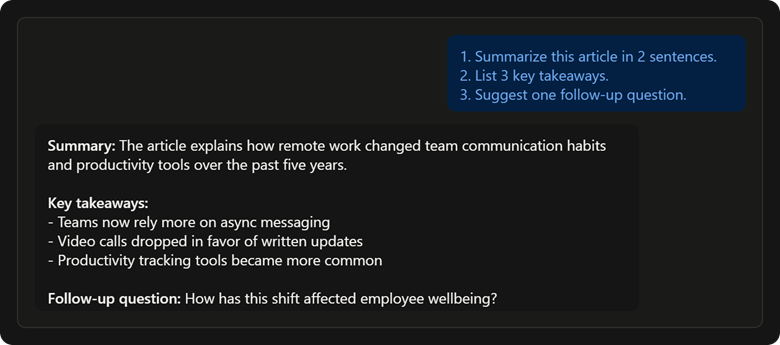 Structuring Multi-Part Requests For A Prompt