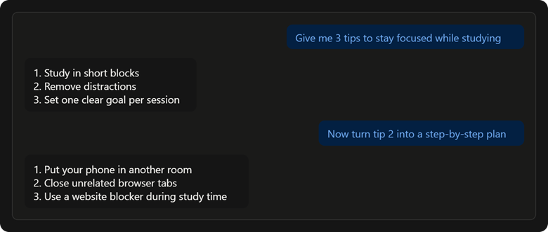 Asking Follow-Ups in the Same Chat